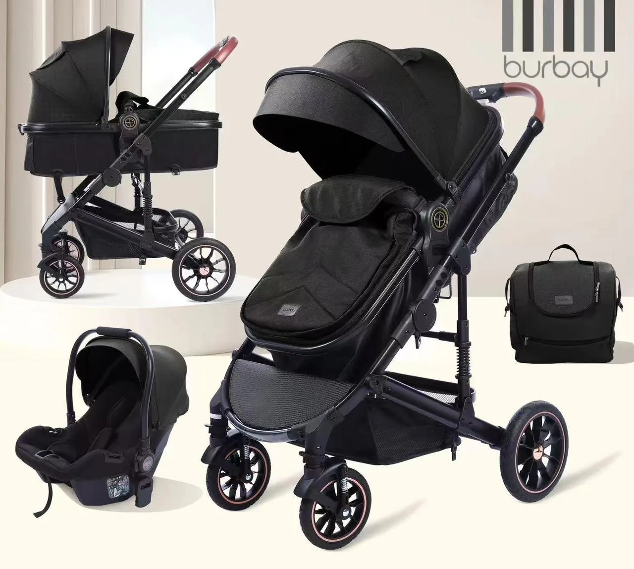 Karrocë Premium 3 në 1 Burbay